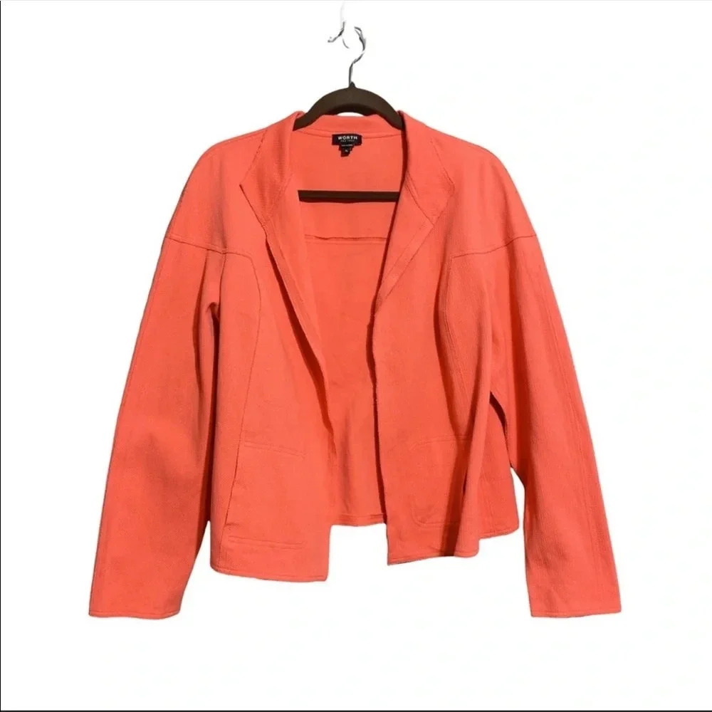 Worth Salmon Color Drape Open Blazer Size XL